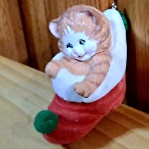 Adorable Cat in Stocking Ornament